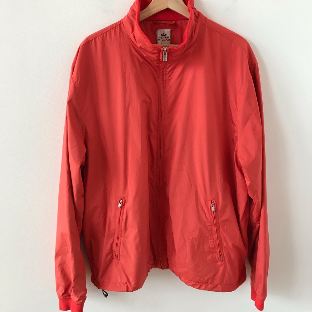 Peter Millar orange zip up jacket